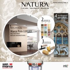 MARCOPOLO LUXURY Metal Efektli Dekoratif Boya Base Argento 0070 (Gümüş) - 4 Litre