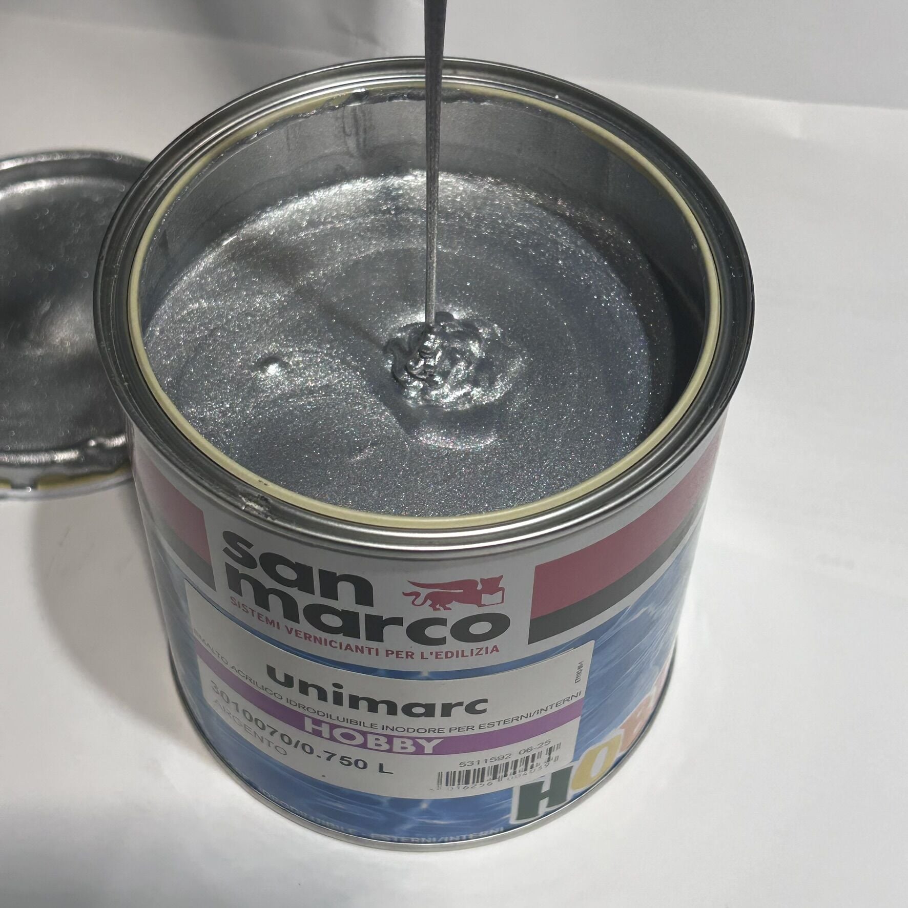 UNİMARC HOBBY -  Çok Amaçlı Akrilik Hobi Boyası 0,750 Litre - 0070 - Argento ( Gümüş )